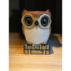 New Owl On Books Nerd Pencil Holder Organizer Desk Office School Supplies Vase